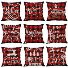 跨境直销圣诞老人雪人抱枕套亚麻北欧客厅卧室汽车靠背垫靠枕