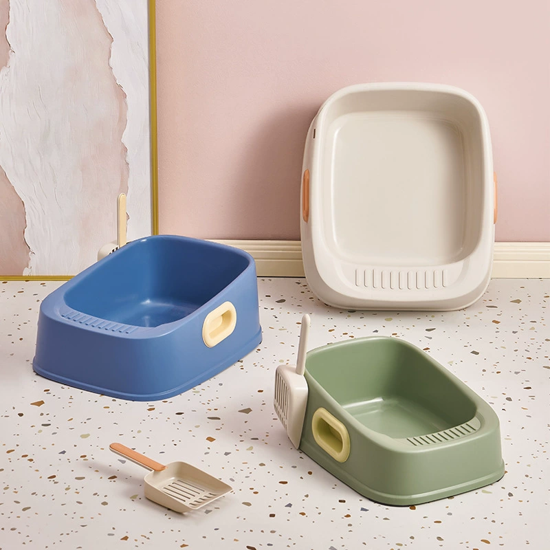 Оптовое поколение волос с двойным ухом портативный полузакрытый ящик для кошачьего туалета с защитой от брызг большой квадратный ящик для кошачьего туалета принадлежности для кошачьего туалета