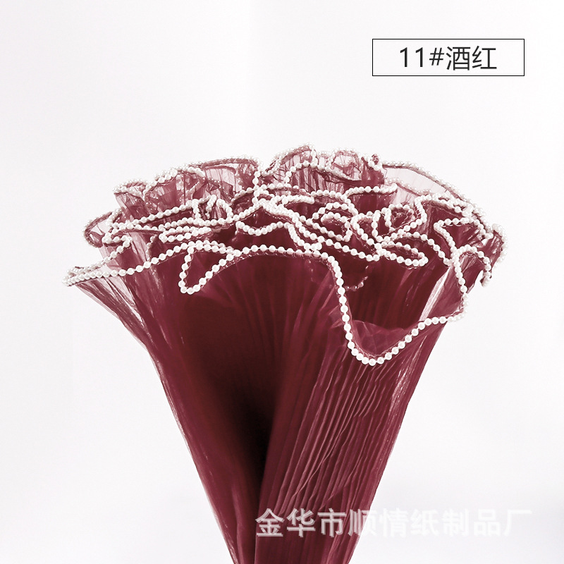 Papel de embalaje para flores con perlas onduladas, unilateral, de malla, para floristería, transfronterizo, al por mayor