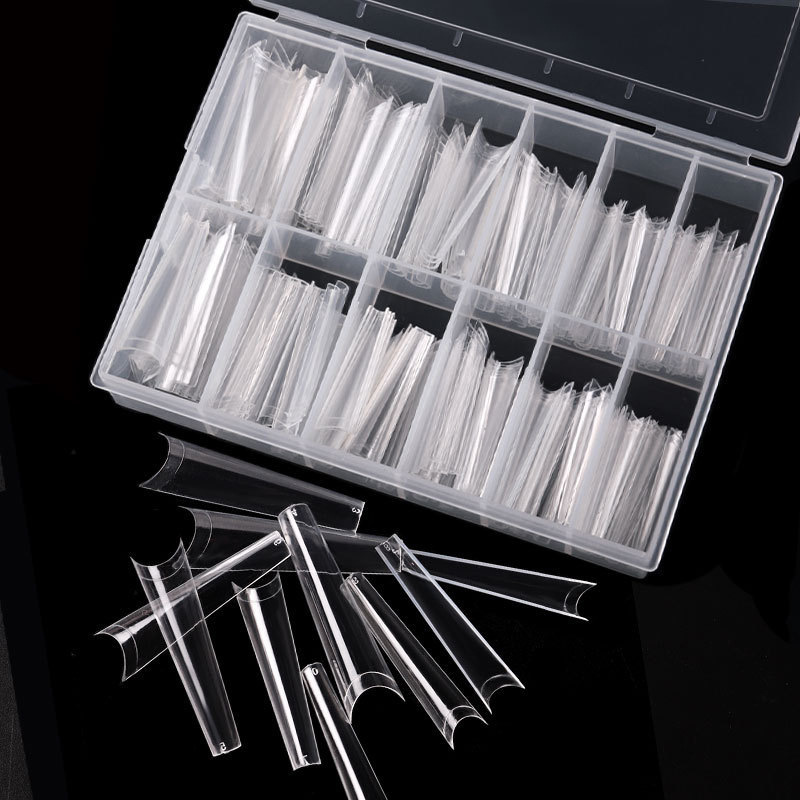 Cross-Border Wearable Nail Art Long Tube Nail Tips Nail Stickers 120 Boxes Transparent Full Cover XXL Denim Wholesale