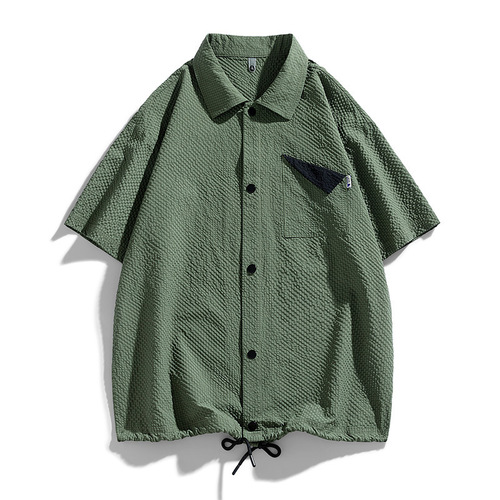 Men's Summer Large Size Short Sleeve Shirt Men Fat Design Collar Casual Shirt Plus Size Top Men's Clothing