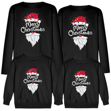 merry christmas圣诞节老人大胡须款卫衣亲子装欧美跨境新长袖