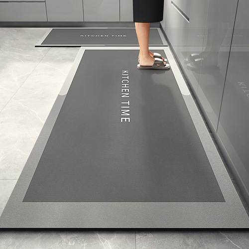 Household Kitchen Mat Oil-Proof Diatomaceous Earth Washable and Wash-Free Carpet Dustproof Waterproof Special Thick Anti-Slip Mat