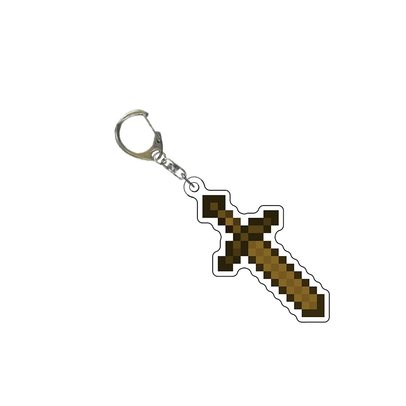 Акриловый брелок в стиле Minecraft 2D, 4×4 см, настраиваемый подвес (золотое яблоко, тотем)