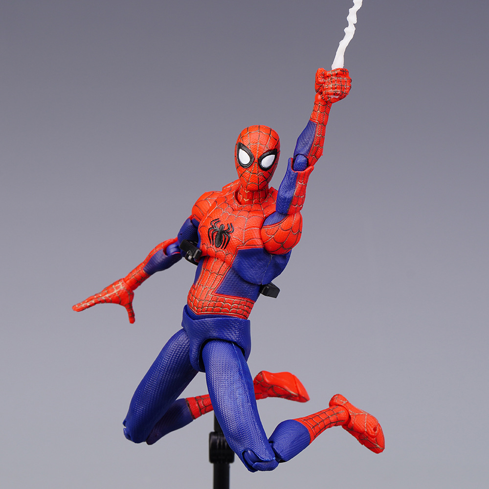 De alta calidad de alto valor de la práctica spraction Spider-Man paralelo universo gordo Peter Parker móvil muñeca de mano modelo