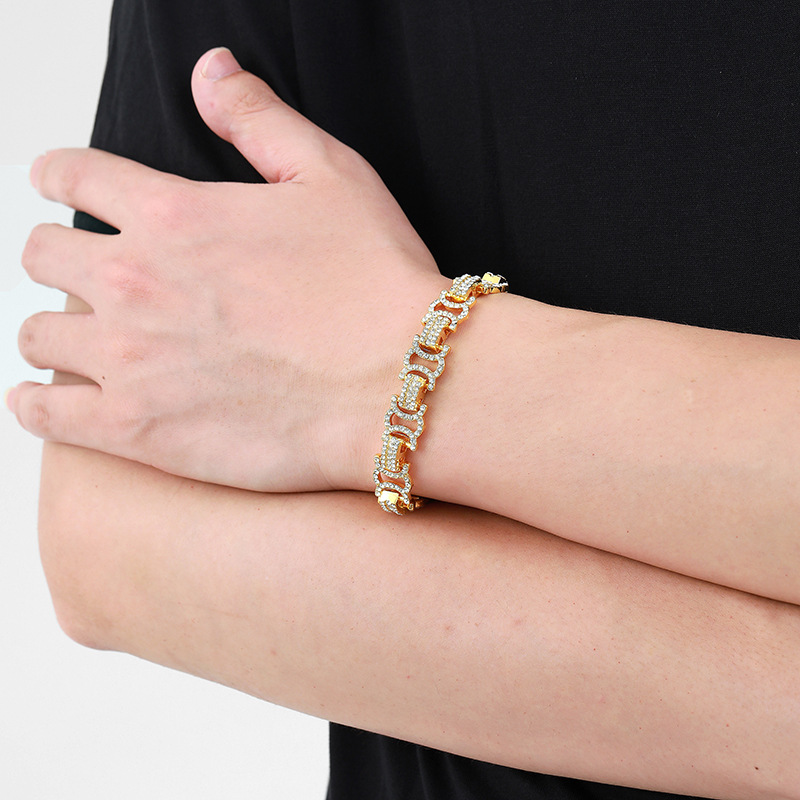 Hip Hop kubanische Kette voller Diamanten vielseitiger byzantinischer Herrenhalskettenschmuck_voghion.com