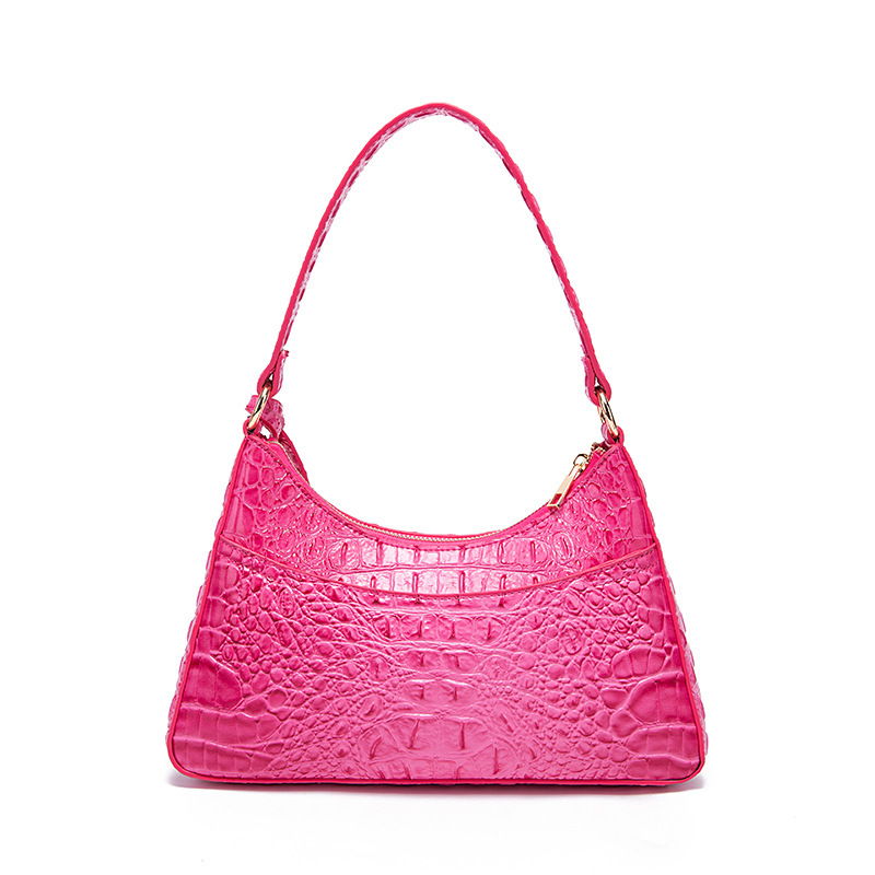 Retro Portable Underarm Women's Bag Brahman Bump Crocodile Pattern_voghion.com
