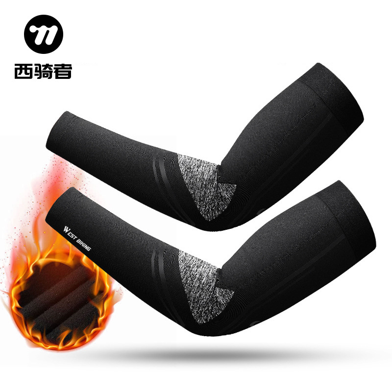WEST BIKING winter cycling sleeves warm plus velvet outdoor sports cold-proof sleeves running basketball sleeves