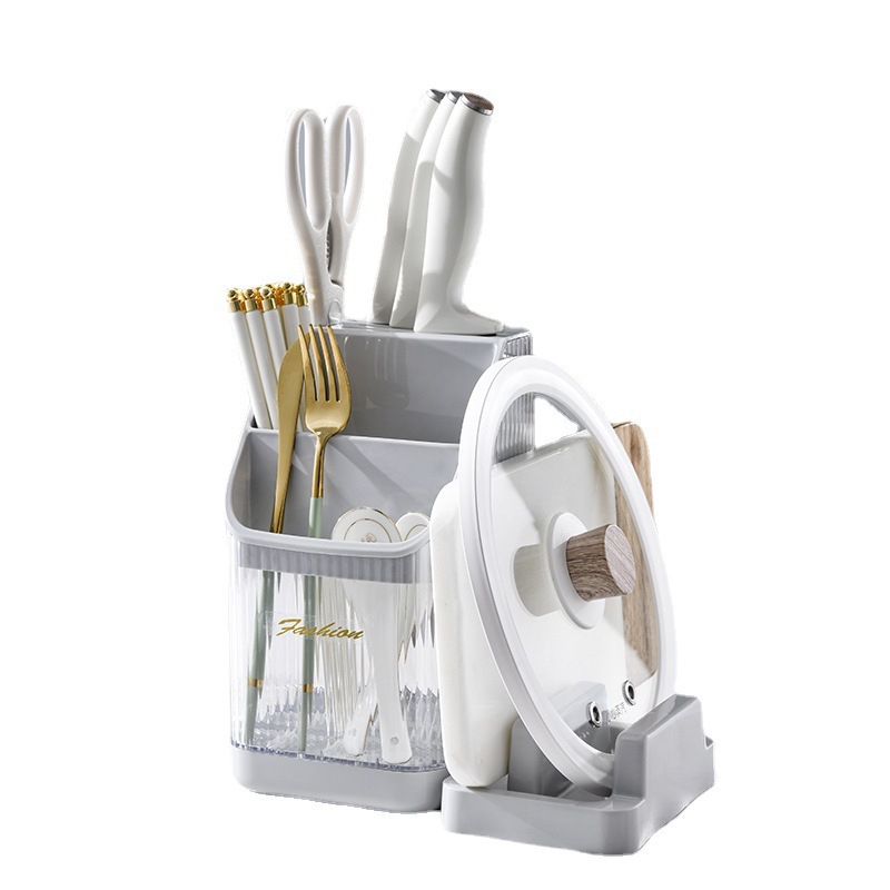 Estante de almacenamiento de herramientas de cocina transparente multifuncional especial para herramientas de almacenamiento, estante de almacenamiento de doble propósito para herramientas de palillos y palillos