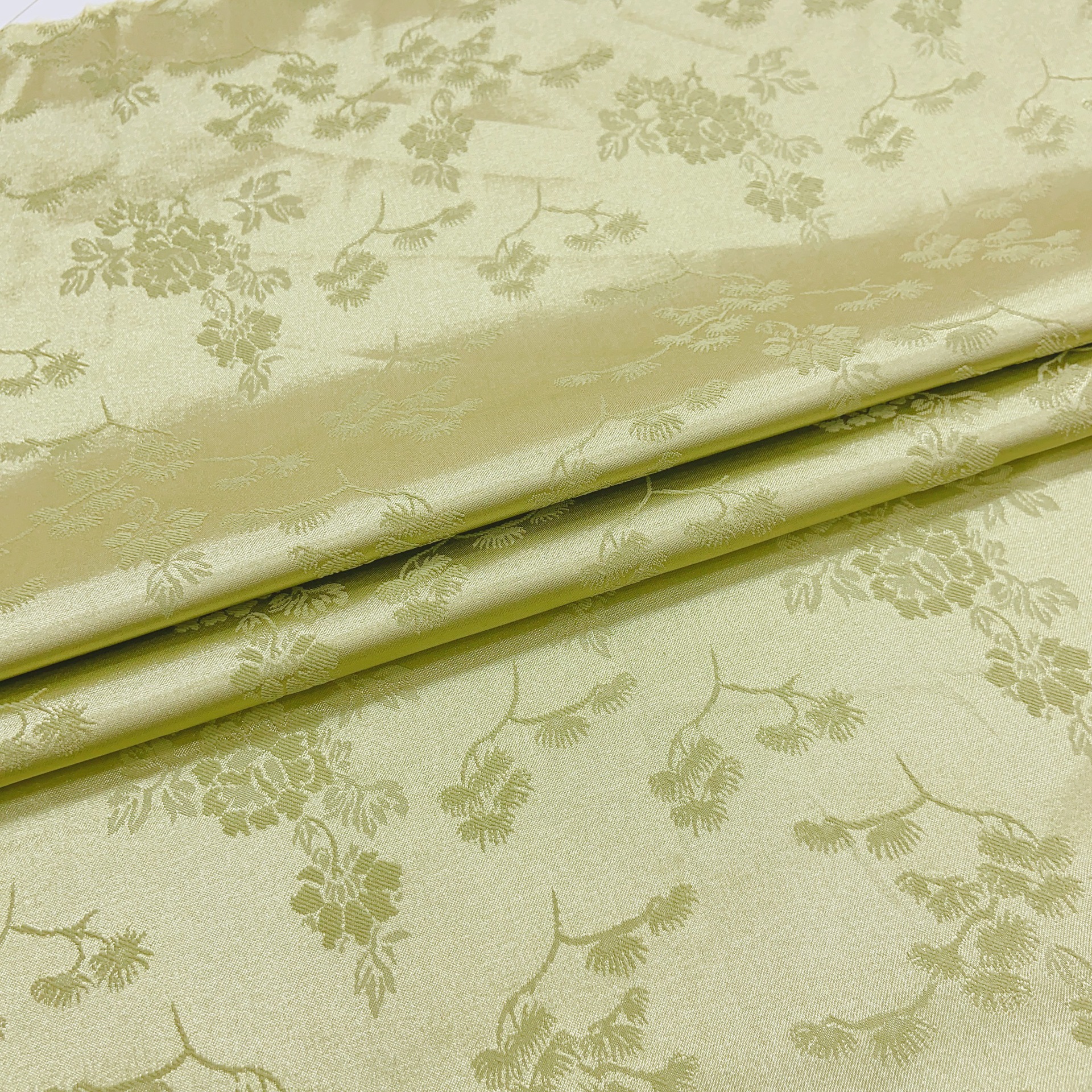 春夏现货仿醋酸暗纹花新国风童装女装连衣裙改良旗袍礼服手作布料