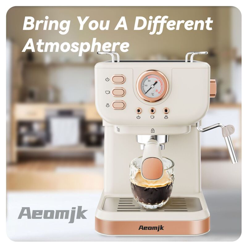 Aeomjk Cross-Border 20BAR Semi-Automatic All-in-One Retro Espresso Machine with High-Pressure Extraction and Milk Frother, 110V, US Standard Aeomjk Cross-Border 20BAR Semi-Automatic All-in-One Retro Espresso Machine with High-Pressure Extraction and Milk Frother, 110V, US Standard