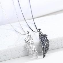 跨境新款天使恶魔之翼情侣项链  欧美时尚个性嘻哈黑白翅膀套装