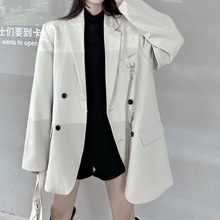 休闲西装外套女2024春秋新款韩版宽松时尚显瘦长袖西服西装领上衣