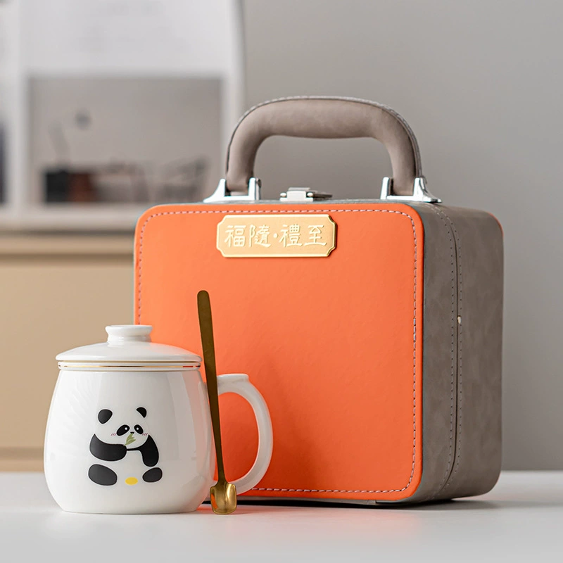 Подарочный фарфоровый кружка-чайник Panda Office Cup культурно-творческая кружка с фильтром для бизнеса предприятия сувенир оптом