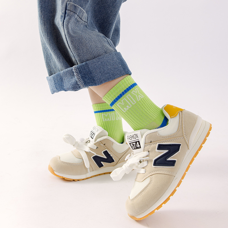 Calcetines para niños de verano calcetines de algodón delgados, calcetines de baloncesto para niños sin hueso anti-bolos, calcetines de verano para bebés