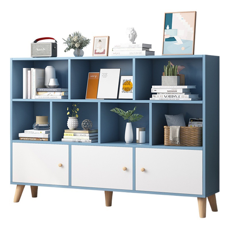 Estantería estantería pared del piso sala de estar juguete de los niños armario de almacenamiento gabinete de almacenamiento del hogar pequeña estantería