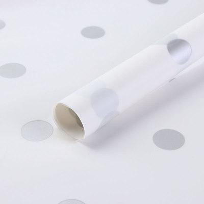 Papel de flores de película de caramelo de lunares FCL Floristería al por mayor Material de embalaje floral impermeable Papel de embalaje de ramo de flores