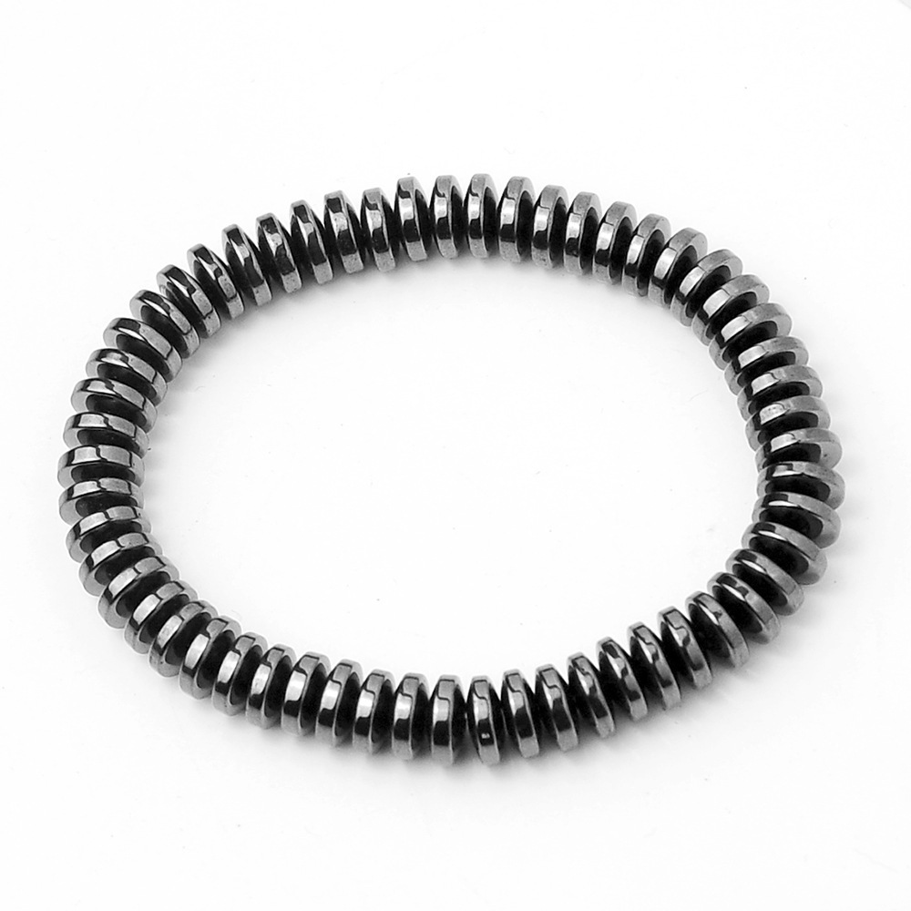Bracelets Classification Vintage Style Classic Style Round Hematite Black Gallstone Men's Bracelets Men Beaded Bracelets