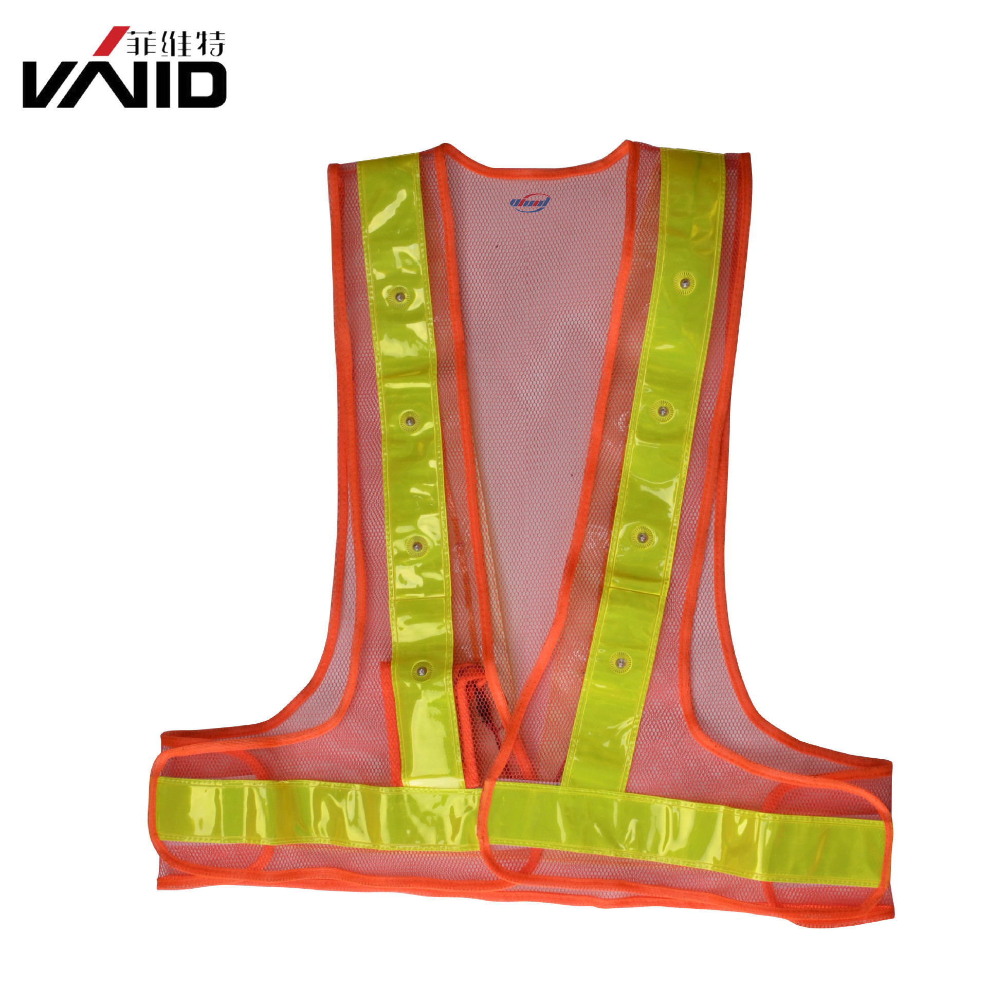 Fabricantes al por mayor 80 gramos de tela de malla reticular chaleco reflectante chaleco de seguridad vial chaleco de PVC tela de malla