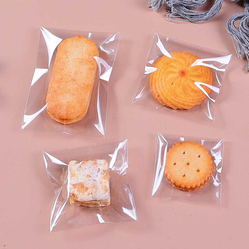 Bolsa de embalaje de galletas de arándano máquina de sellado para hornear bolsa de sellado bolsa de auto-Sellado de galletas completamente transparente copo de nieve crujiente
