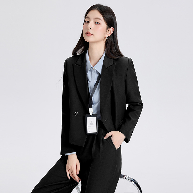 2025新款灰色西装外套女春秋设计感休闲职业装正装高级感西服套装|undefined