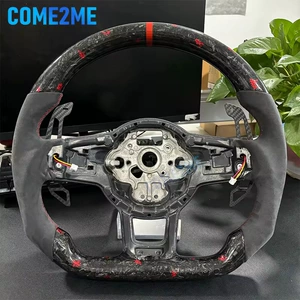 Forged carbon fiber steering wheel with magnetic paddle shifters for Volkswagen Golf MK7 7.5 GTI GTD GTE R