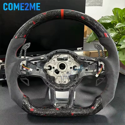 Forged carbon fiber steering wheel with magnetic paddle shifters for Volkswagen Golf MK7 7.5 GTI GTD GTE R