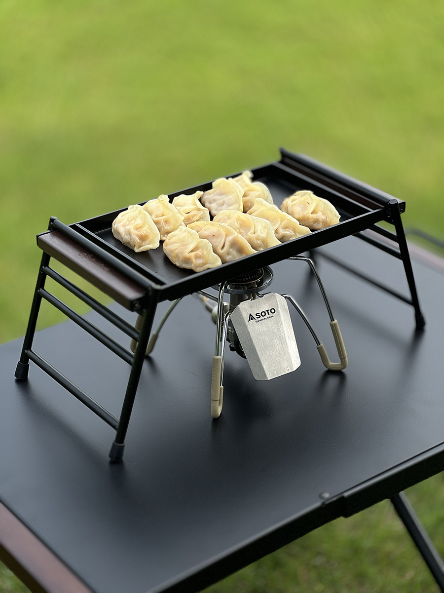 屋外キャンプバーベキュープレートピクニック携帯焼肉プレート昇降バーベキューセット木柄鉄板焼きステーキフライパン