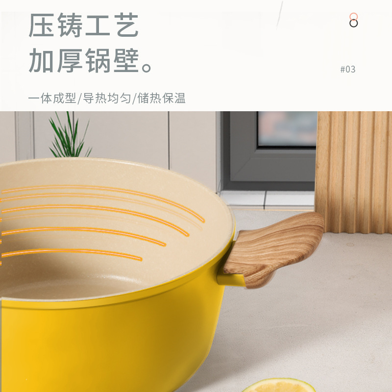 Yipinhong cocina de inducción sopa antiadherente olla hogar binaural maifan piedra sopa olla