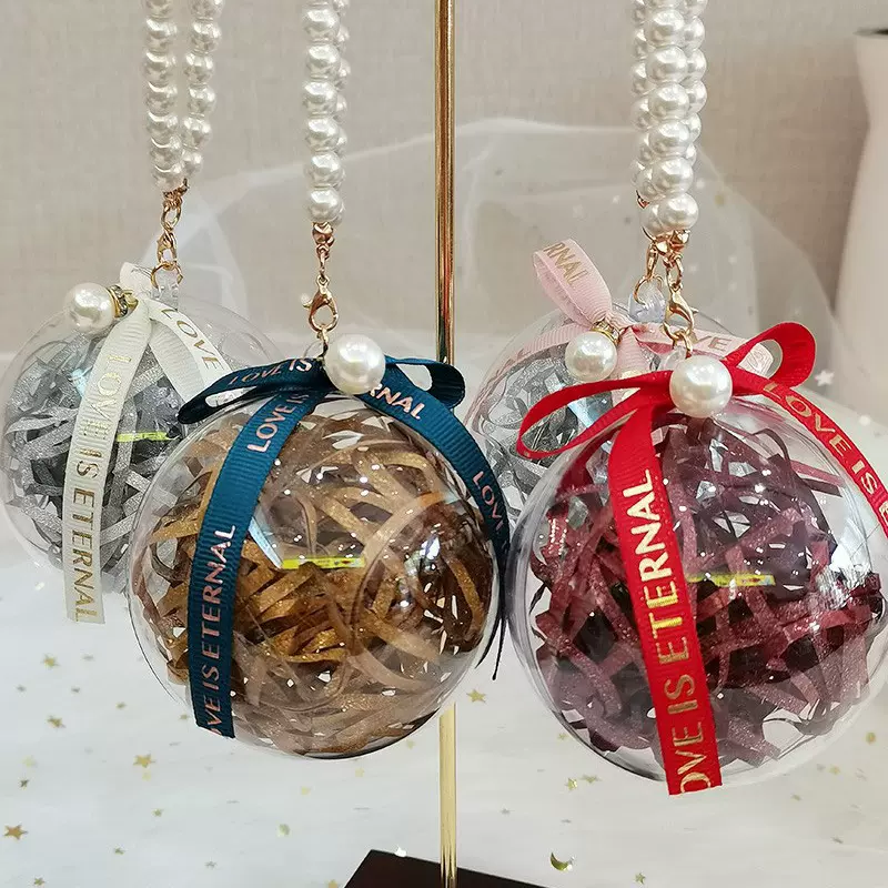 定制个性喜糖盒ins圆形水晶球结婚糖果盒伴手礼盒亚克力透明糖盒