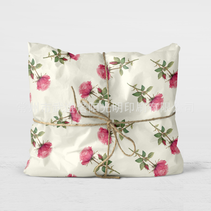 Ins Cream Yellow Rose Pattern Sydney Paper Tissue Paper Floral Porcelain Lining Gift Wrapping Paper Vintage Paper