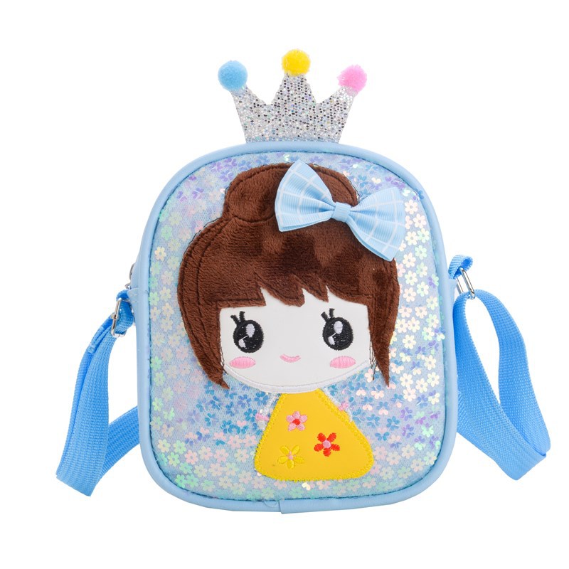 Mochila de moda de sequillas para bebés, lindas bolsas de hombro para niñas de corona, 2025 bolsas de comercio exterior para niños nuevos tipos coreanos