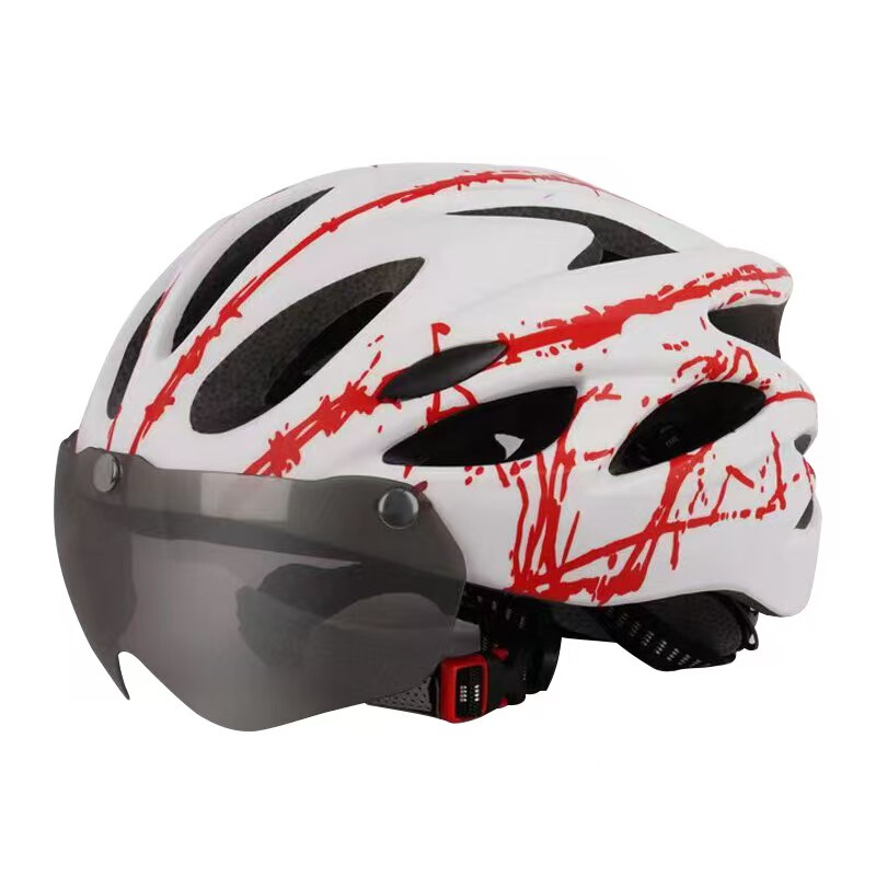 工場卸売自転車マウンテンバイクロードバイク新しいサイクリングヘルメット磁気ゴーグル一体成型ヘルメットテールライト|undefined
