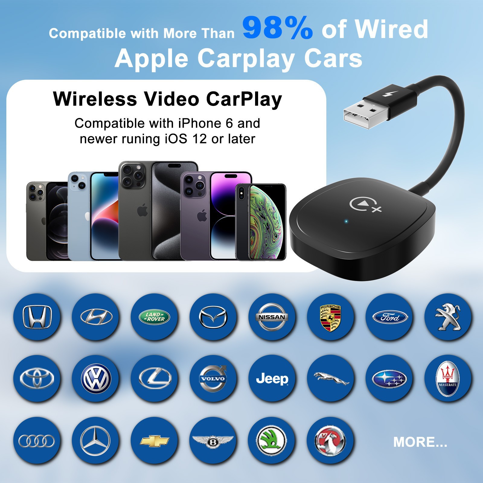 Cross-border Carplay original car wired to wireless carplay movie video car machine intelligent AIBOX adapter