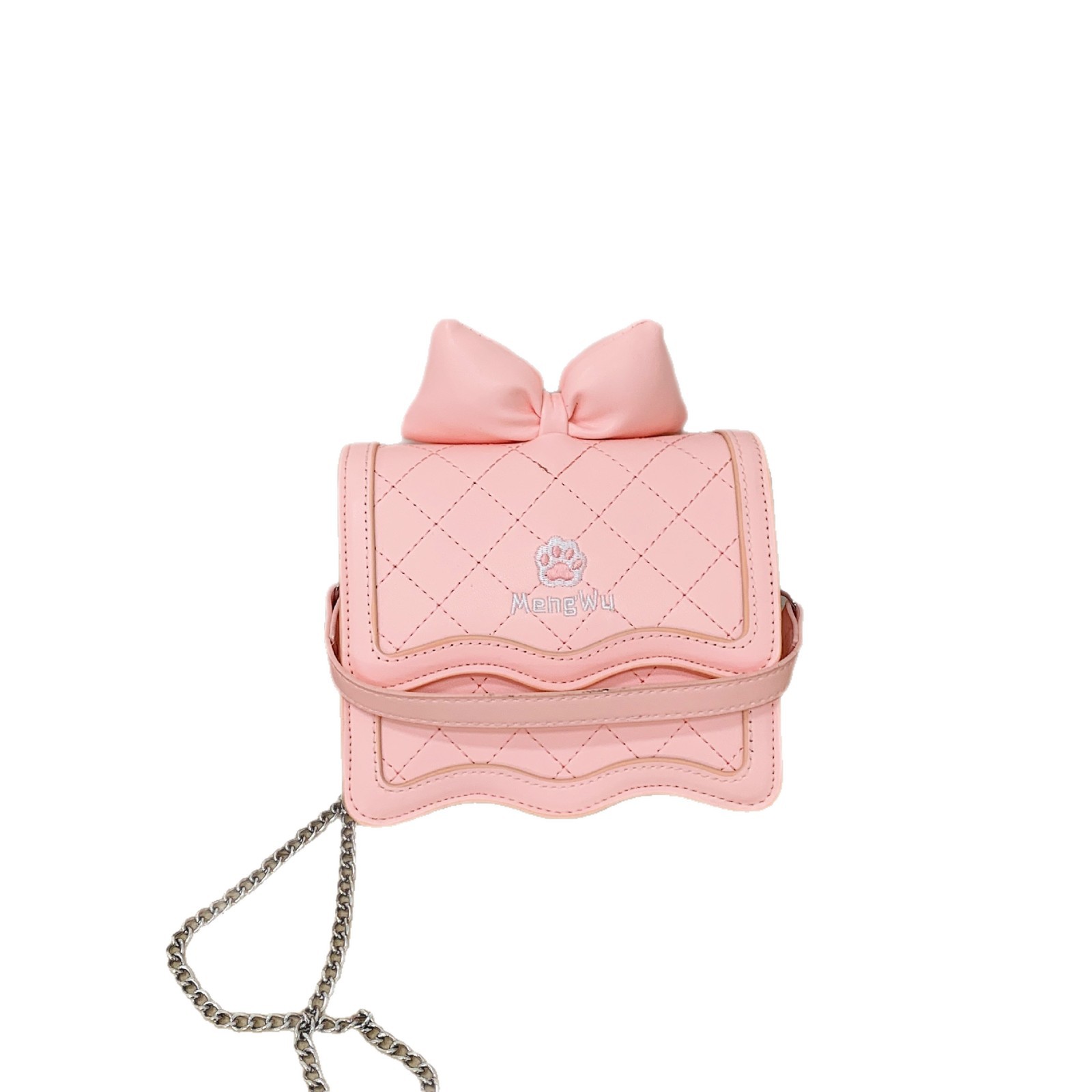 Bolsos de hombro de chicas lindos con arco extranjero bolsas de cadena bordadas de diamante coreanas nuevas bolsas de niños transfronterizas