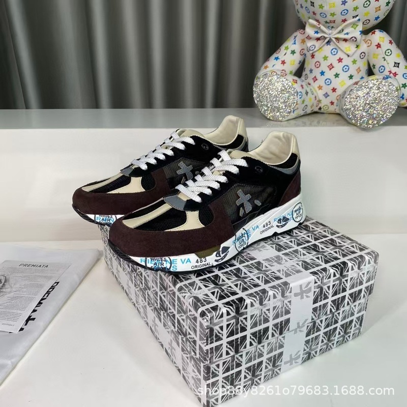 Miyada 紳士靴ヨーロッパとアメリカンスタイルのレトロなカラーマッチング通気性カジュアルシューズ白い靴スポーツシューズトレンディな米靴ランニングシューズ|undefined