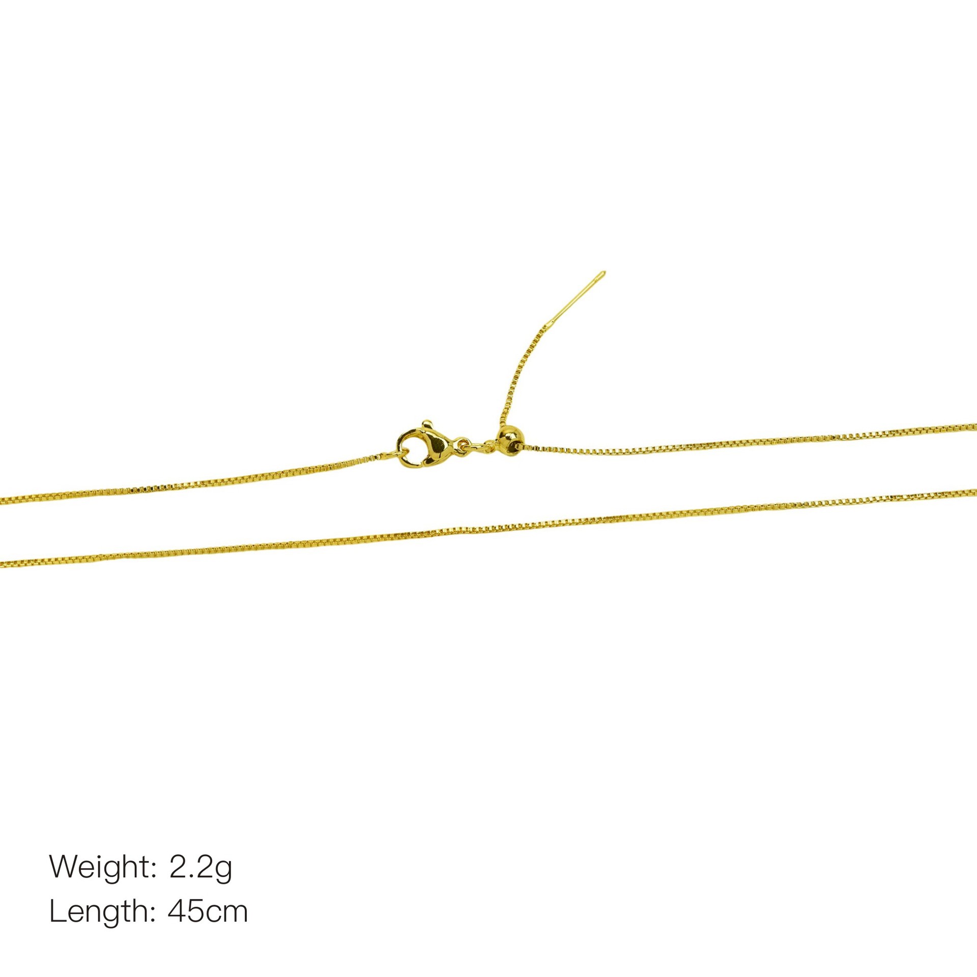 6g Weight 18K Gold Plated Plating Material Necklace Classification Copper Chain Material cable chain, box chain Chain Type 1 Piece Quantity Daily Occasion Copper Material Solid Color Pattern Women's Gender Simple Style, IG Style Style Copper 18K Gold Plated Solid Color Necklace 19