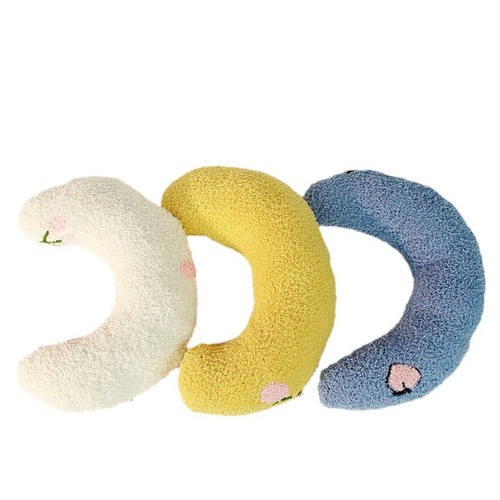 Pet Pillow U-Shaped Half-Moon Cushion for Neck Support, Cat-shaped Pillow, Soft & Comfortable Plush Sleeping Toy