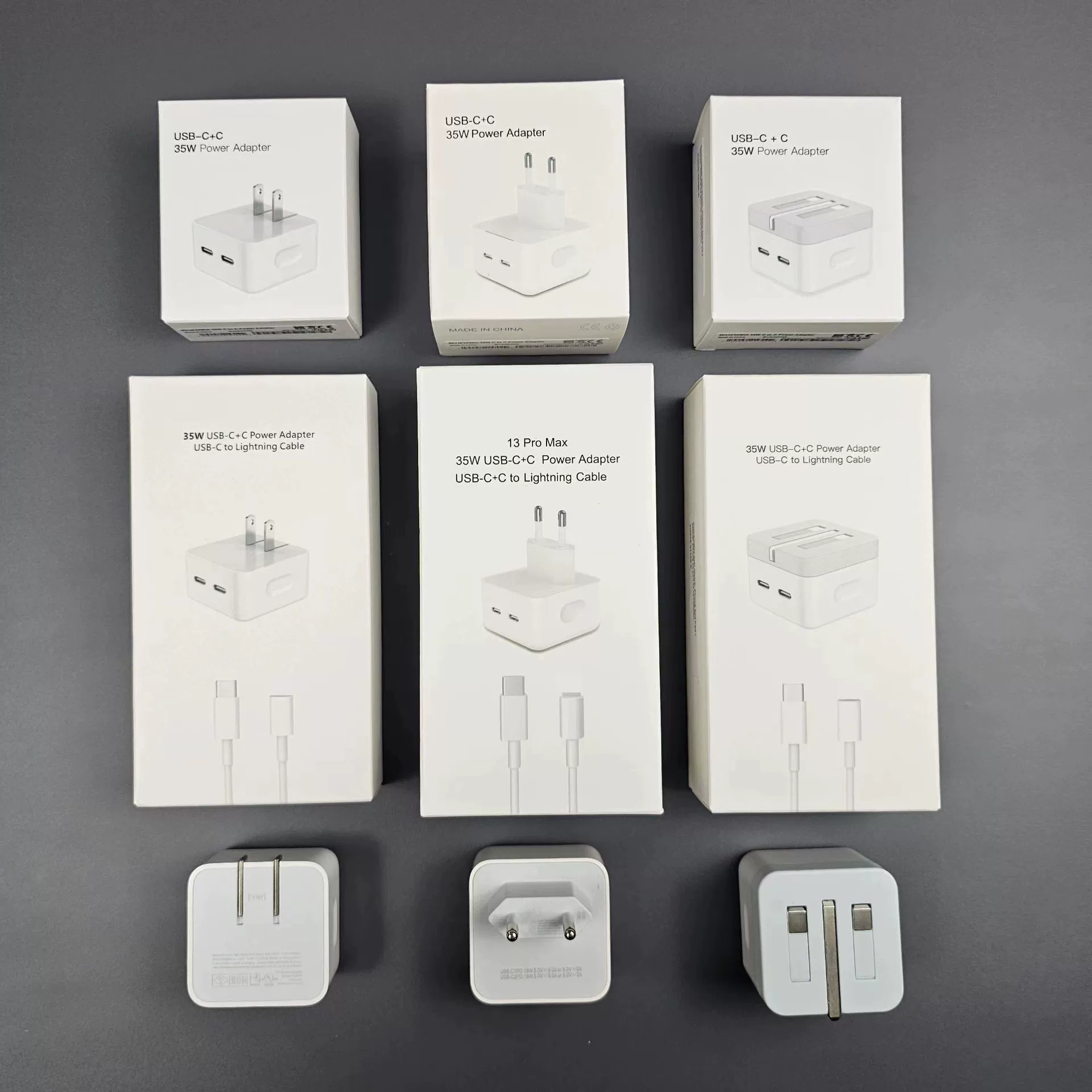 Зарядное устройство (Apple) iPhone35 совместимо, двойной PD 35W быстрой зарядки, варианты вилки EU/US/UK