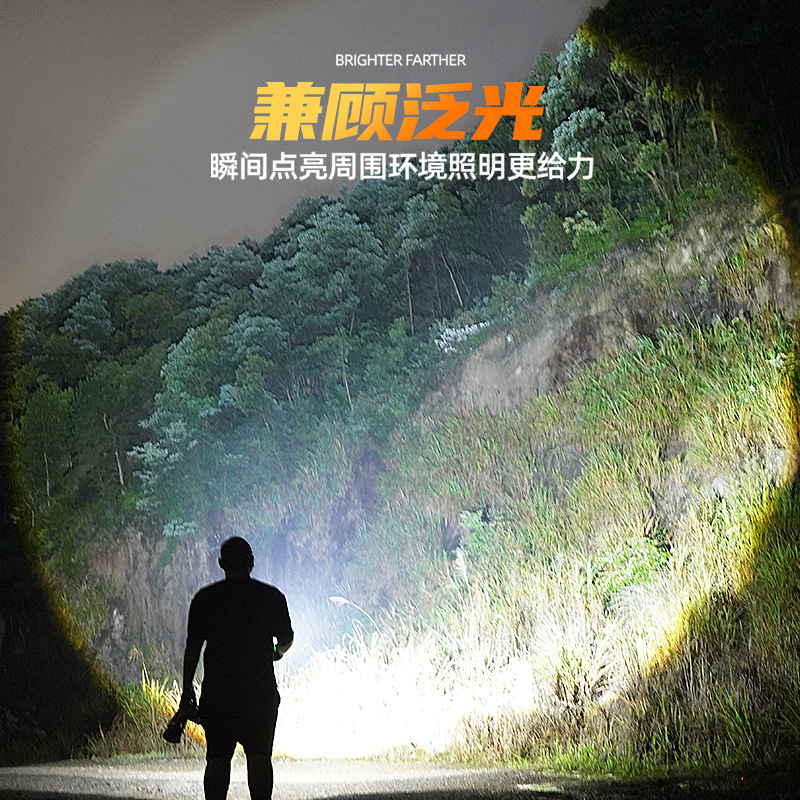 Transfronterizo nuevo al aire libre linterna de luz fuerte brillante láser blanco Super lejos tirador eléctrico multifunción banco de energía de emergencia