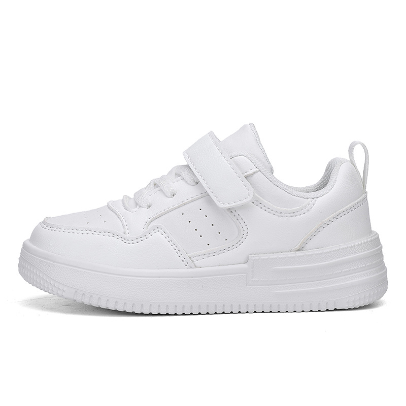 Kleine weiße Kinderschuhe, Jungenschuhe, Herbst-Neuschulanfang, Mädchen-Mittel- und große Jungen-Low-Top-Joint-Student-Schuhe_voghion.com