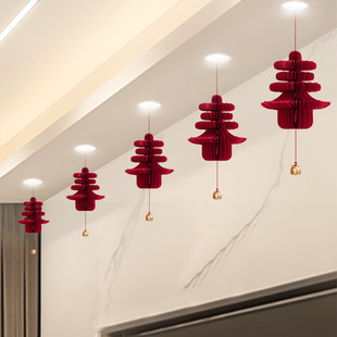 2025 New Ceiling Decoration Red Hanging Decoration Door New Year Lantern Spring Festival New Year Happy Year of the Snake Scene Layout