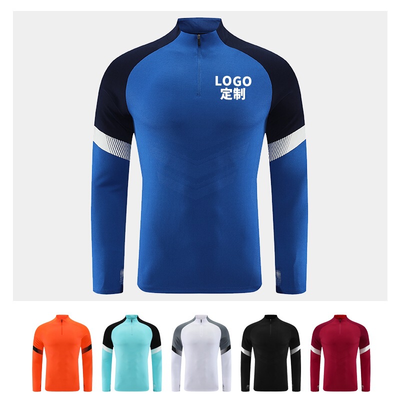 Manufacturer Wholesale Men's Football Cycling Sports Leisure Training Half Zipper Long Sleeve Parent-Child Running Drop Shipping