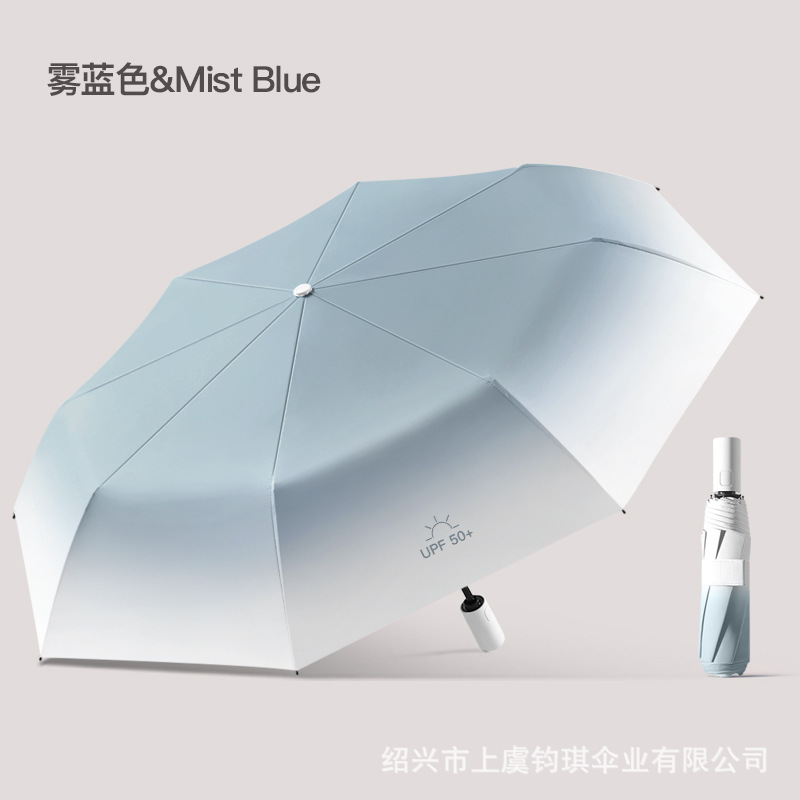 Paraguas de vinilo de protección solar completamente automático en stock logotipo imprimible al por mayor paraguas plegable paraguas de sol paraguas triple