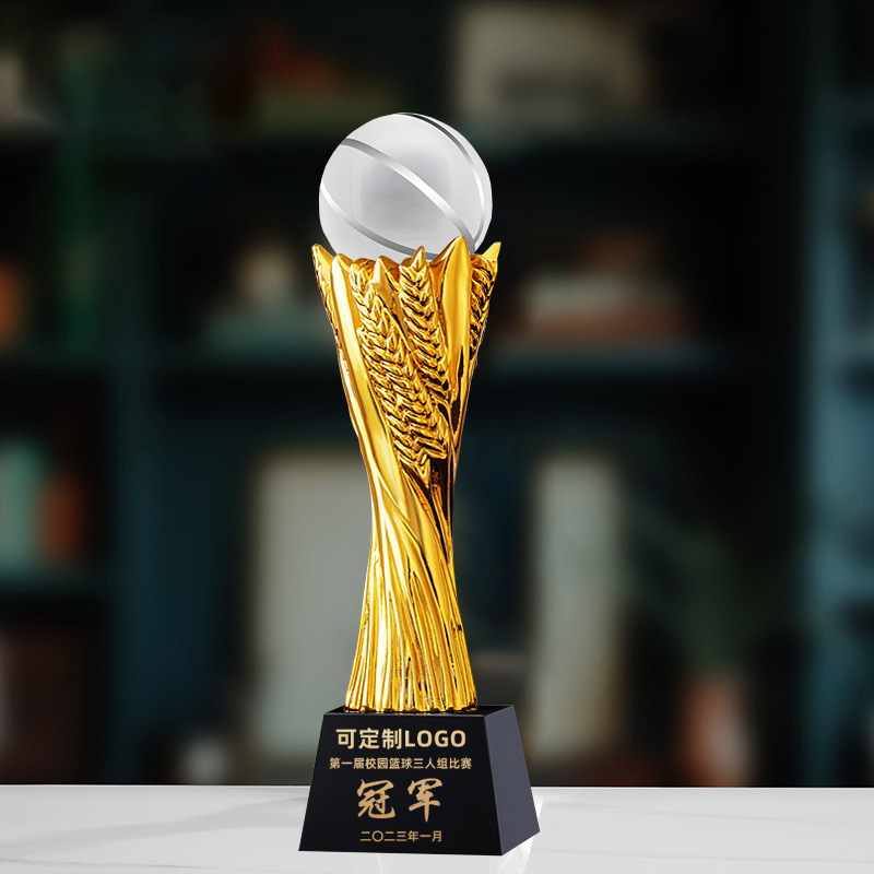 Trofeo de cristal de grabación reunión anual de competición de premios medallas de metal de madera sólida colorido trofeo de cristal impreso