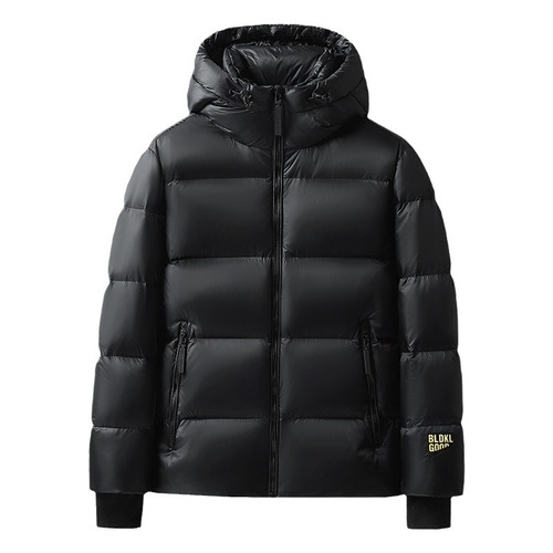 Men's Black Gold Down Jacket High-End Short Winter Thick Warm Anti-Cold Hooded Jacket for Men and Women Same Version White Duck Down Coat