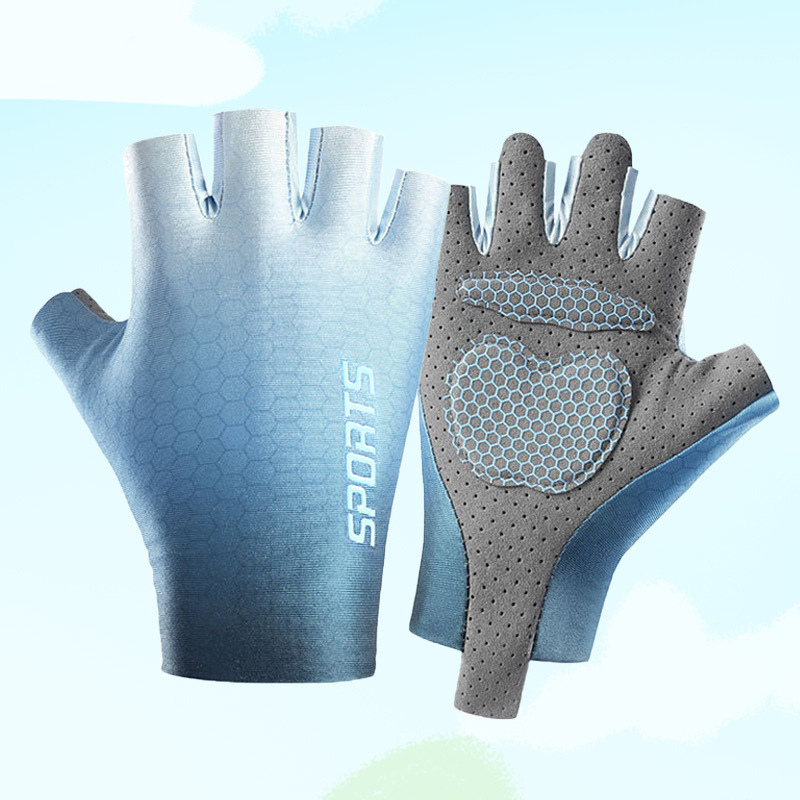 Guantes de medio dedo para niños al aire libre ciclismo deportes fitness hombres y mujeres antideslizante transpirable protector medio dedo guantes de entrenamiento