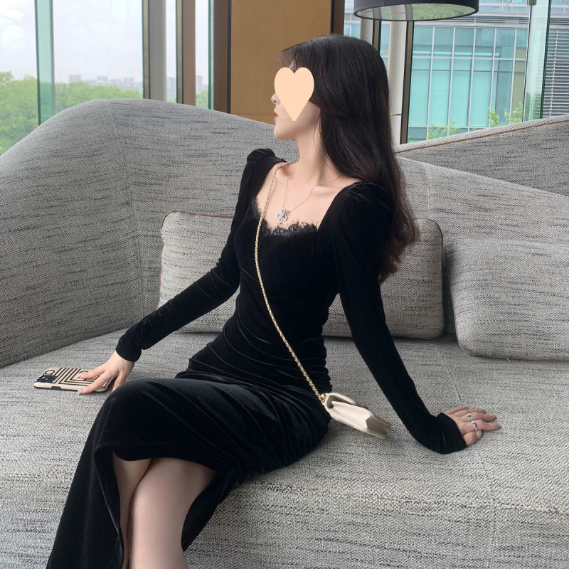 連衣裙秋冬裝2025年新款女時尚氣質百搭復古港味潮法式復古