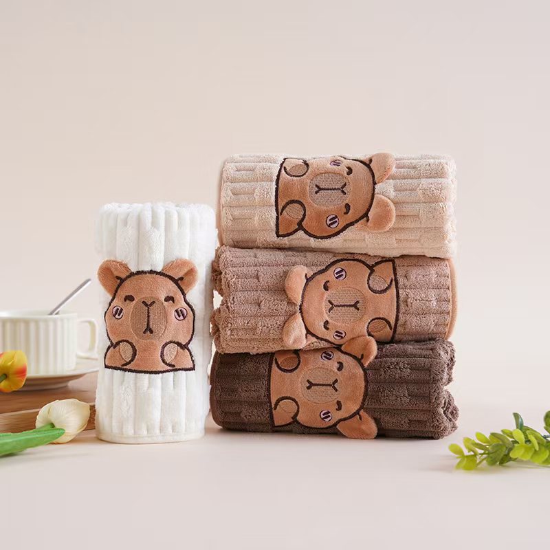 Capybara ansiktshandduk, mjuk handduk i bambufiber absorberande_voghion.com