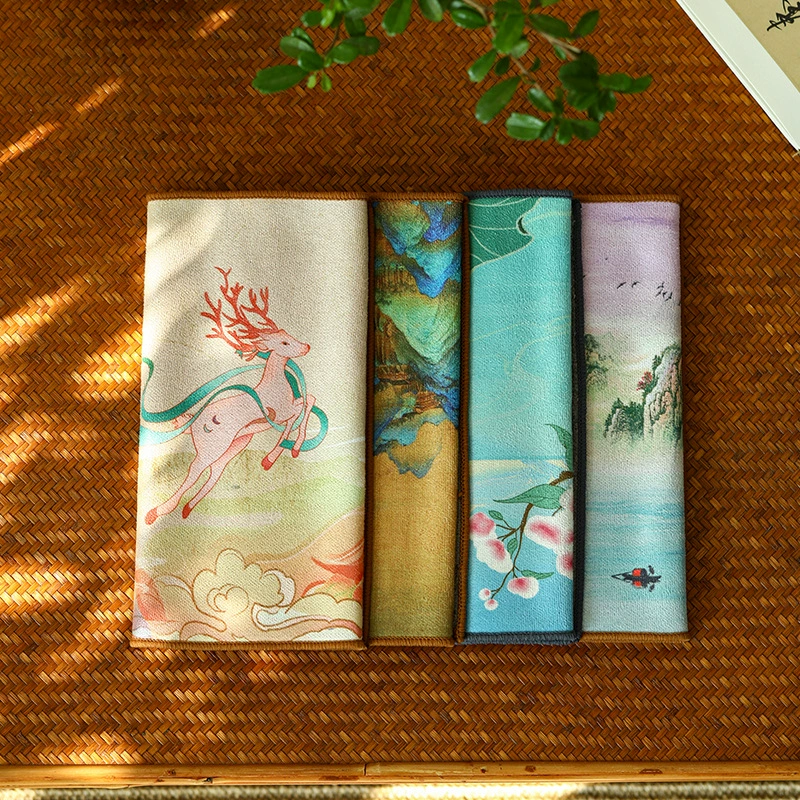 Высококачественный замшевый утолщенный плюшевый чистящий чайный сервиз, чайный столик, чайный столик, аквариум, впитывающее кухонное полотенце кунг-фу, окрашенное винтажной чайной салфеткой